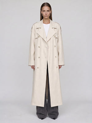 KIRA LINEN COAT - CREME