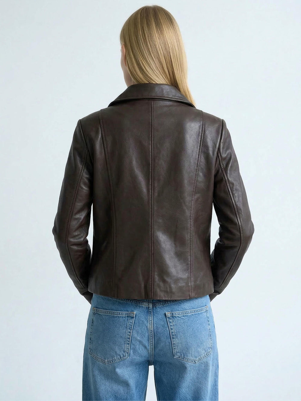 DREW LEDERJACKE - BRAUN