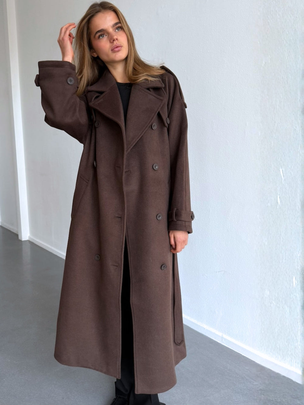 BEA WOLLMANTEL - BRAUN