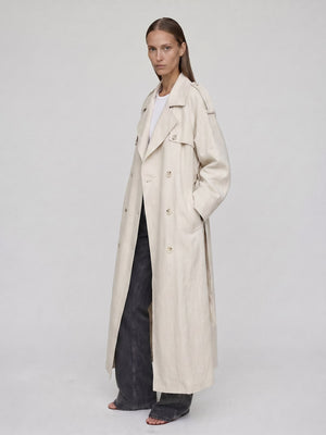 KIRA LINEN COAT - CREME