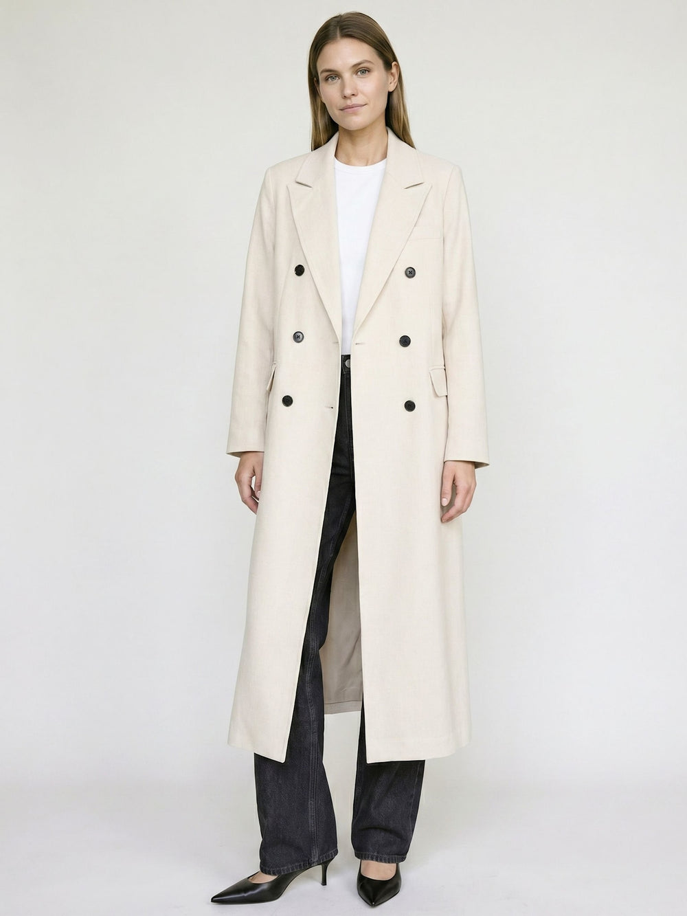 HARVEY LINEN COAT - CREME