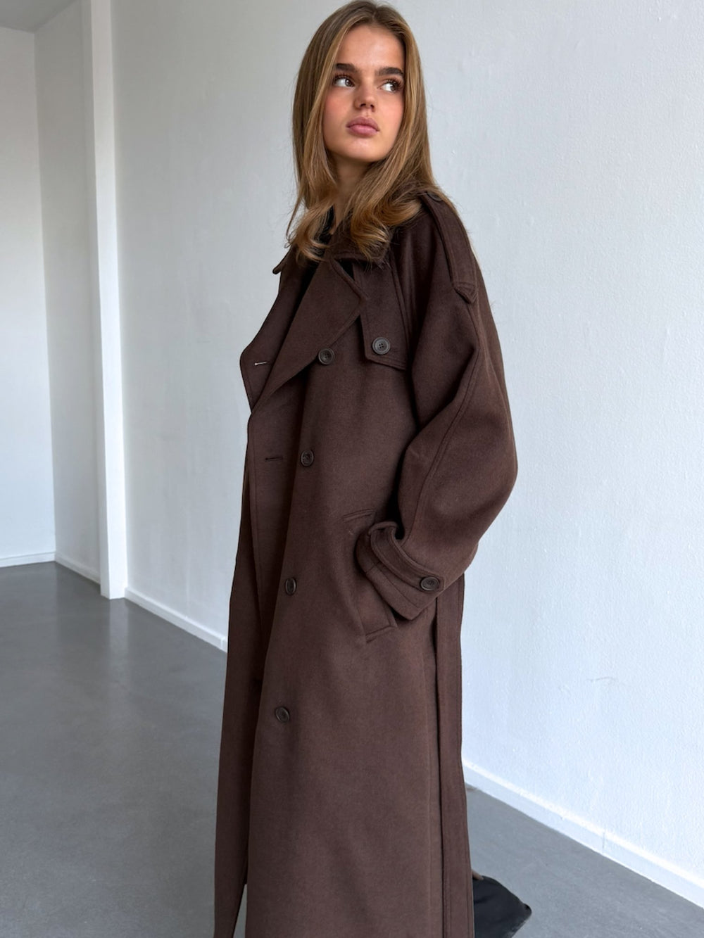 BEA WOLLMANTEL - BRAUN