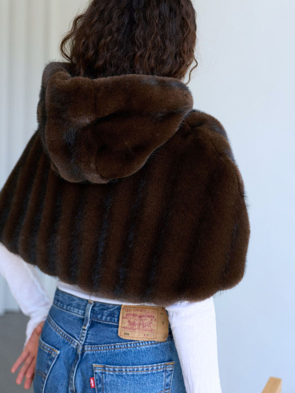 ARIA CAPE - BROWN STRIPED