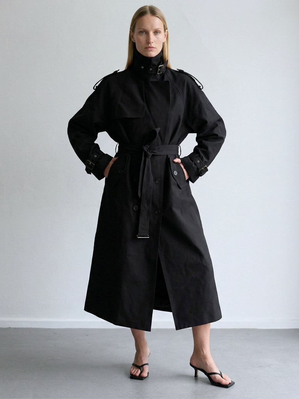 HEATHER TRENCHCOAT - SCHWARZ