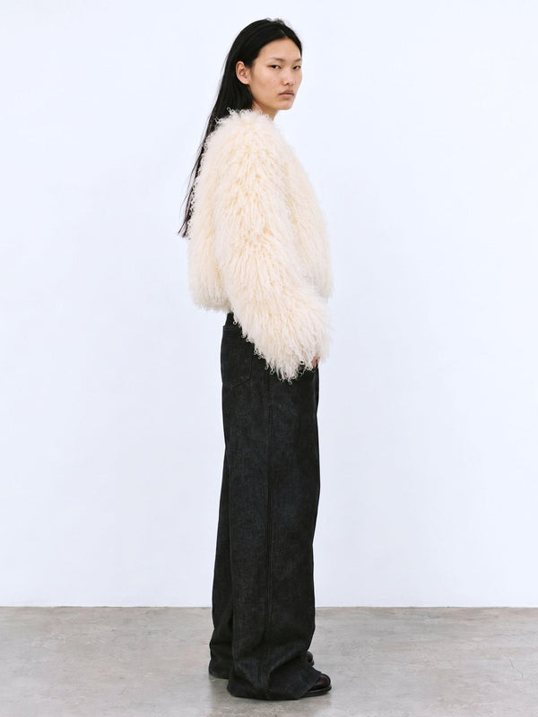 CARLY CROPPED JACKET - CREME