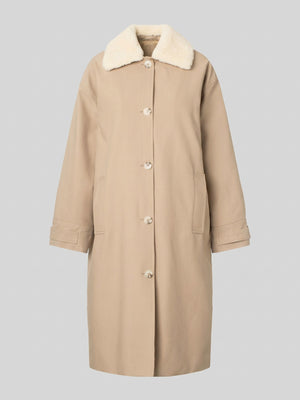 RITA PADDED CANVAS COAT - BEIGE