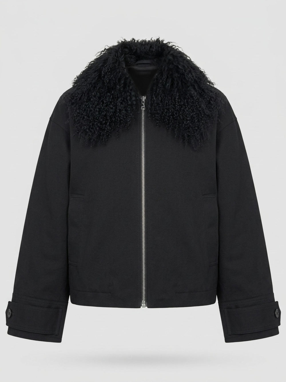 NICO JACKET MONGOLIAN FUR - BLACK