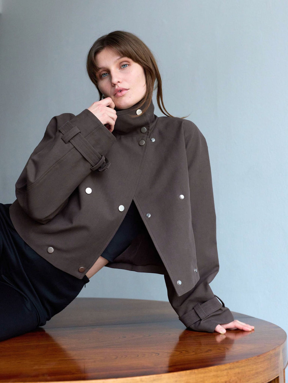 SKYLER CROPPED-JACKE - BRAUN